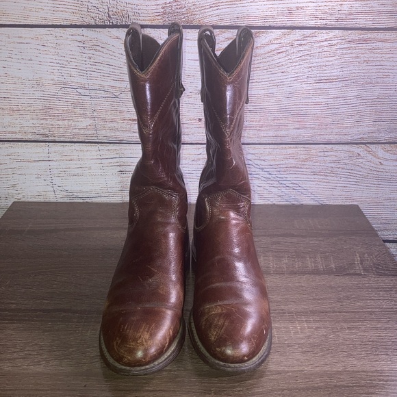 Vintage CAPEZIO Womens Size 5 M Brown Leather Roper Cowboy Western Boots - Picture 2 of 8